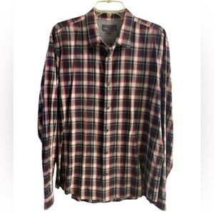 Vince Red and Black Plaid Casual Shirt men XL